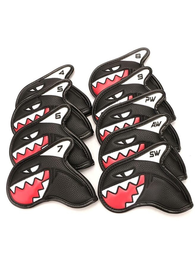 Generic 9PCS Golf Woods Headcovers Covers for Driver Fairway Clubs Set Heads Leather Unisex Black - Image 1