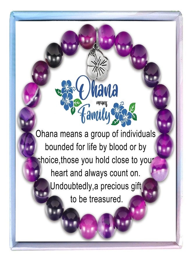 Fullrainbow Ohana Bracelet - Ohana Means Family, Family Gifts, Modern Natural Stone Stretch Bracelet - P Ohana Bracelet - Image 1