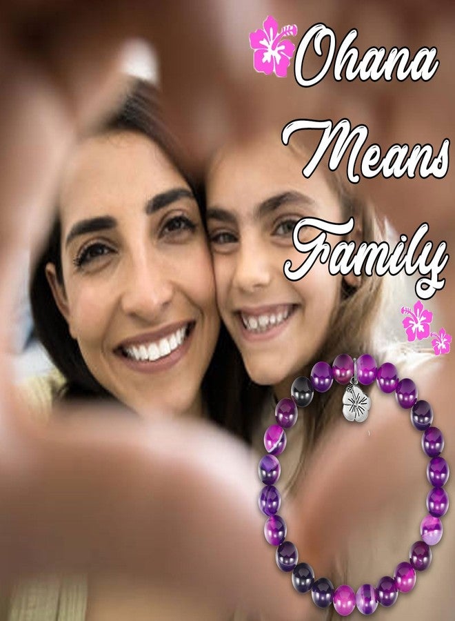 Fullrainbow Ohana Bracelet - Ohana Means Family, Family Gifts, Modern Natural Stone Stretch Bracelet - P Ohana Bracelet - Image 2