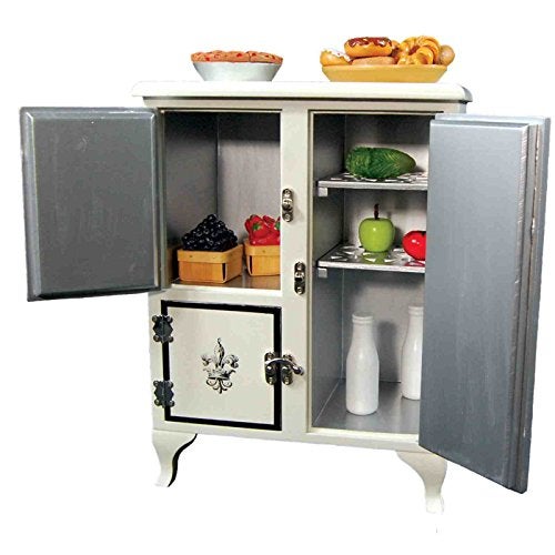 The Queen's Treasures THE QUEENS TREASURES 18 Inch Doll Furniture 1930s American Style Vintage Wooden Icebox for Kitchen Food Storage Fits 18 Inch American Girl Dolls - Image 1