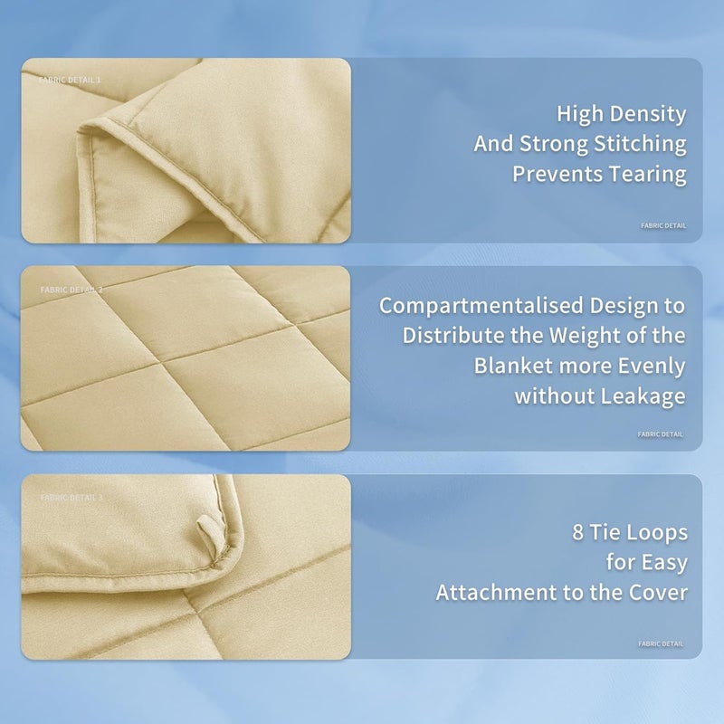 Topcee Weighted Blanket for Adults (15 lbs, 48" x 72") Twin Size Soft Cooling Heavy Blanket Sleeping, Apply to 130-160 lbs Body, Thick Breathable Blanket with Glass Bead, Easy Care - Image 5