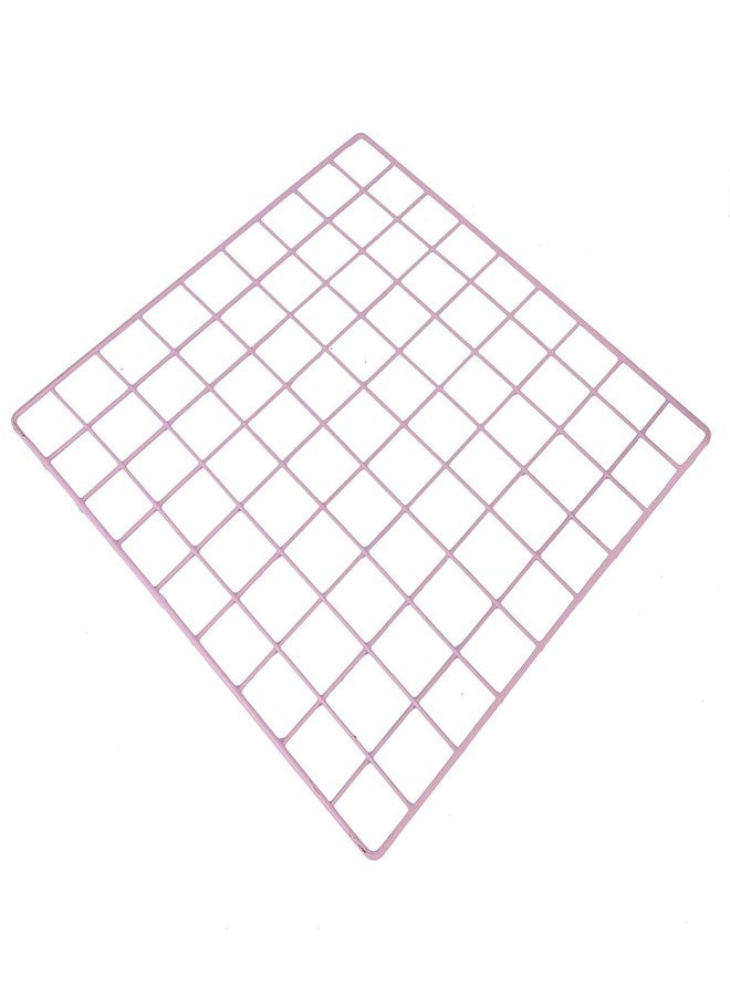 Pixie Daisy Metal Photo Frame Display Grid Wall Mount Picture Organizer,Mesh Frame Grid,Multi-Color Hanging Frame|Clip Holder Photo Frame|Moments Photo|Deginer Wall Décor for Home|30&30cm| (Pink) - Image 2