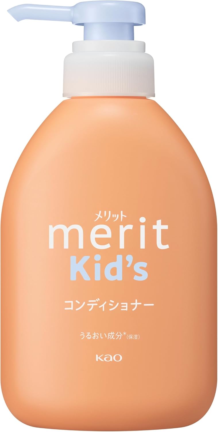 Merit Kids Conditioner Pump 360ml Gentle Daily Hair Conditioner for Children Soft & Manageable Feel Made in Japan - Image 1