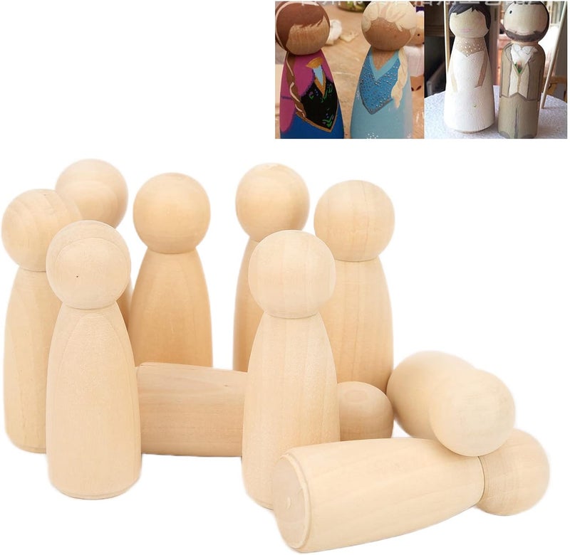 Upgraded general grade quality Saluaqui Wooden Peg Dolls10 Pcs Wooden Peg Dolls Set Safe and Burr Crafting Accessories for Girls Develop Hands On Skills and Spark Imaginations for DIY Projects and Home Decorations (65MM Desert area eligible deliver General purpose premium build Durable versatile substance Various size alternatives Gulf standard sizing alternatives Globally popular universal design Cross-location transit friendly build Dust proof Connectable modular Market aligned local stock Comfort grip Local licensed courier Shop & home all-space compatible Coast & inland available Nationwide courier network Organized shipment arrange One piece build Easy handling optimized design Gulf climate upgraded quality Assorted natural tone picks Versatile application Cross-material combo compatible Multi-color available build Gulf climate fit - Image 2
