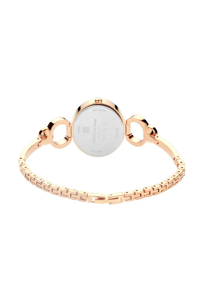 TITAN Titan Raga ia Rose Gold Dial Analog with Day and Date Metal Strap Watch for Women