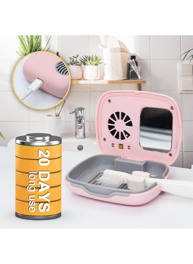 Becoolpet Toothbrush Travel Cover, Toothbrush Travel Case With Air Drying Function, Rechargeable Portable Toothbrush Travel Container With Holder For Household And Travel - Pink - Image 5