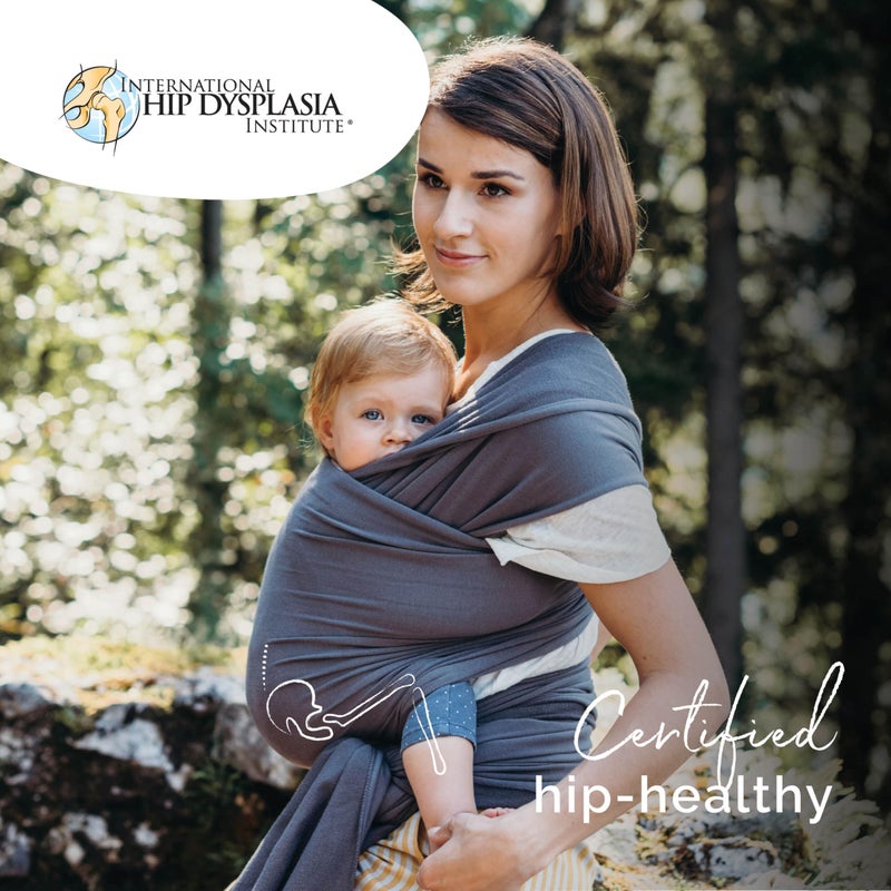 بوبا Boba Baby Wrap Carrier - Original Baby Carrier Wrap Sling for Newborns - Baby Wearing Essentials - Newborn Wrap Swaddle Holder, Newborn to Toddler Infant Sling (Organic Dark Grey) - Image 3