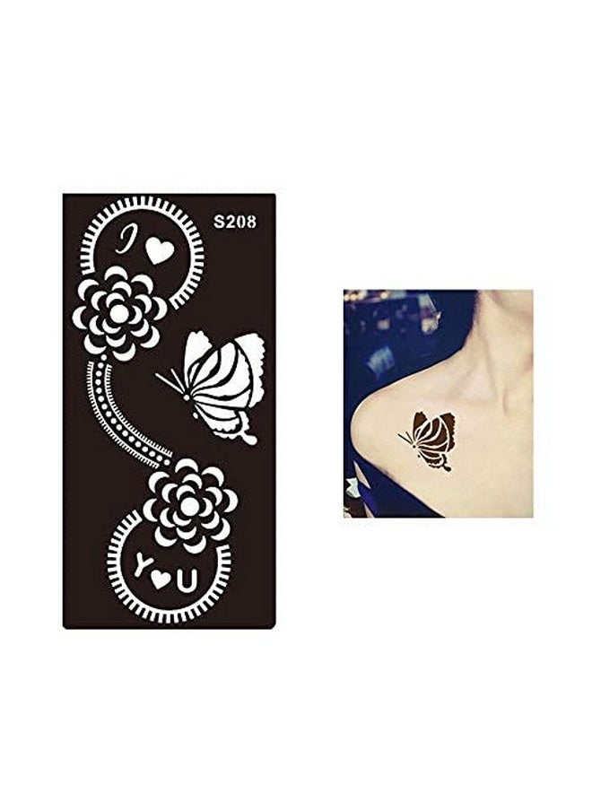 ivana's - Ivana's Heena Mehandi Tatto Stencil Set for | Hand | Body | Fingure | Face | Heena Art Temporary Tatto for Kids, Girls & Women, Design - NIV-157, Black, M - Image 1