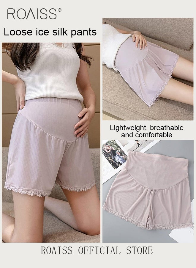 رويس حجم كبير طماق دعم الأمومة طماق الأمومة مع دعم البطن وتصميم مضاد للانزلاق تخفيف ضغط الخصر تصميم عالي الخصر فضفاض مناسب مريح للبشرة ونسيج مرن - Image 3