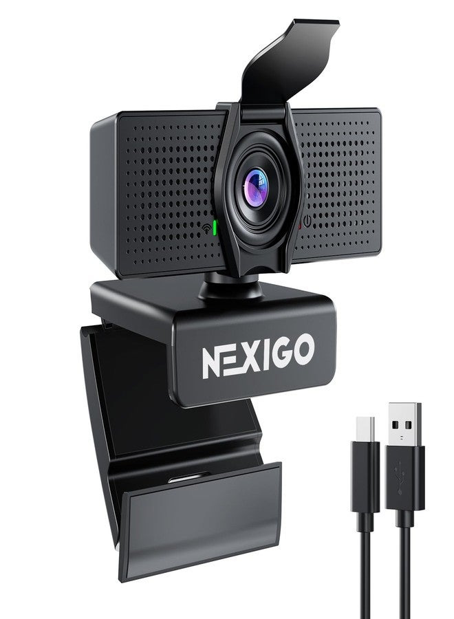نيكسيجو كاميرا ويب NexiGo N60 Pro (الجيل الثاني) بدقة 1080 بكسل مع عدسة خالية من التشويش، وكابل بيانات USB A إلى Type-C، وميكروفون مانع للضوضاء، وغطاء للخصوصية، متوافقة مع Zoom/Skype/Teams/Webex، وأجهزة الكمبيوتر المحمولة، وأجهزة Mac، وأجهزة الكمبيوتر المكتبية. - Image 1