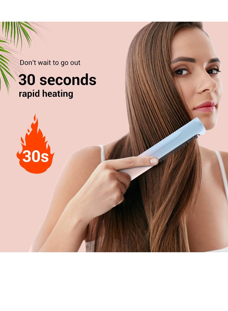 فرشاة تمليس الشعر اللاسلكية، مشط التسخين، فرشاة الشعر المسطحة المحمولة، فرشاة تجفيف الشعر بمنفذ USB، أداة تصفيف الشعر - Image 3