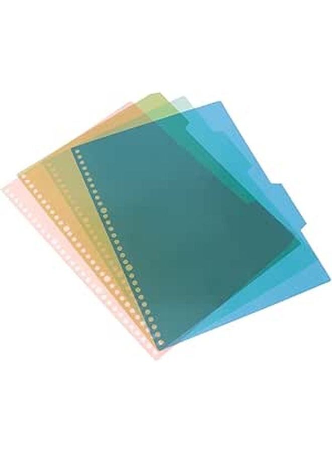 20Pcs A4 30 Hole Page Dividers Binder Tabs with 4 Color Index Labels Red Yellow Blue Green - Image 1