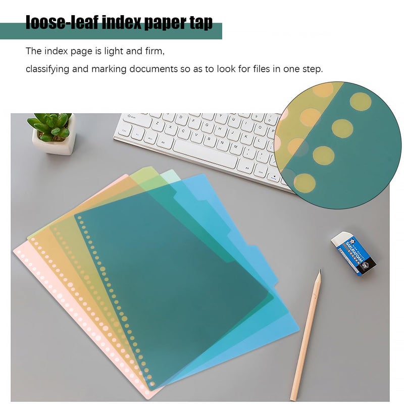 20Pcs A4 30 Hole Page Dividers Binder Tabs with 4 Color Index Labels Red Yellow Blue Green - Image 4