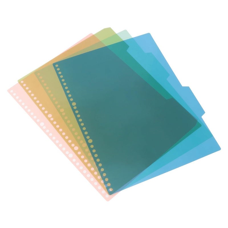 20Pcs A4 30 Hole Page Dividers Binder Tabs with 4 Color Index Labels Red Yellow Blue Green - Image 2
