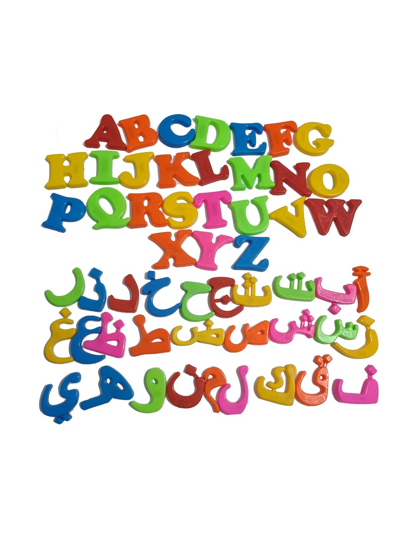Generic 54 Pieces Magnetic Alphabets English and Arabic for White Boards  - Image 1