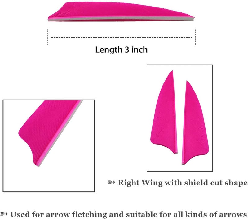 MS JUMPPER Arrows 3 Inch Real Feathers Fletching with Shield Cut for DIY Hunting Shooting Shafts (36 Pack) - Image 2