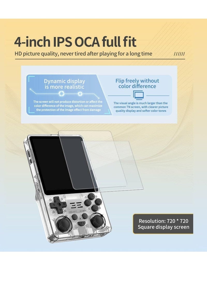 باوكيدي RGB20SX Handheld Game Console with 10000 Gmaes, 4-Inch IPS Open Source Linux Retro Portable Gaming Console, 5000Mah Battery Handheld Emulator Gift for Kids Adults (White, 64GB) - Image 2