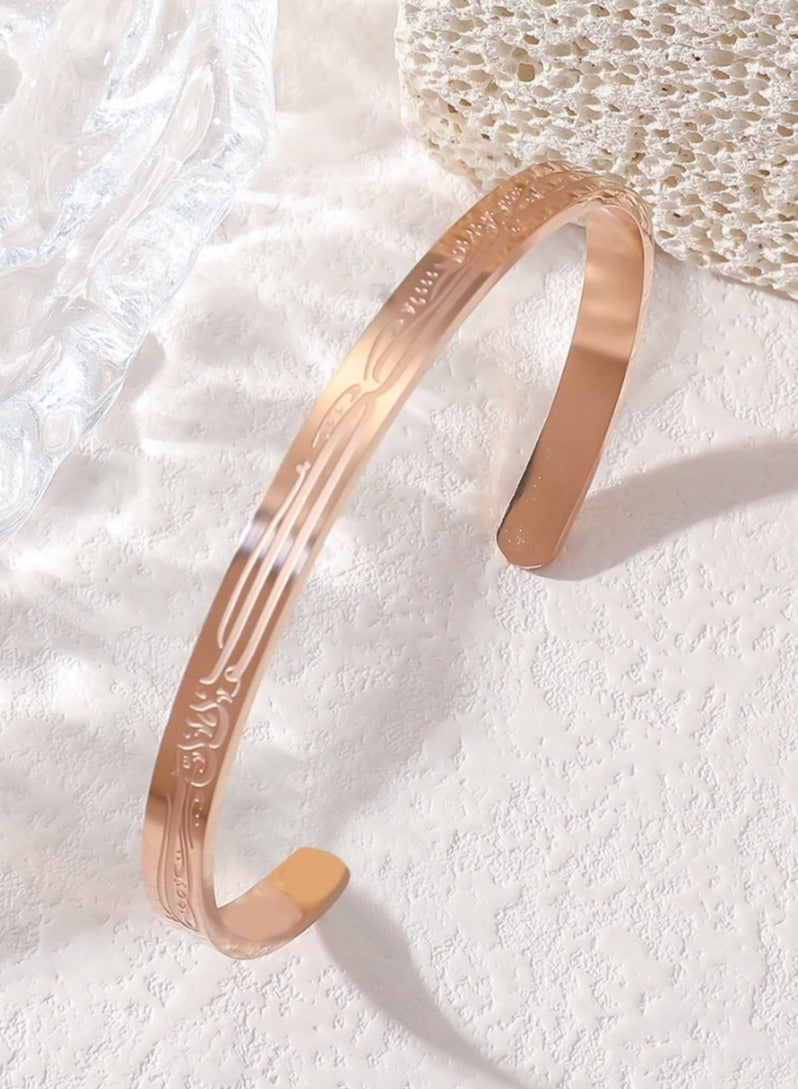 Mark Fairwhale Vintage Stainless Steel Carved C-Shaped Open Men's And Women's Bracelet  - Image 1