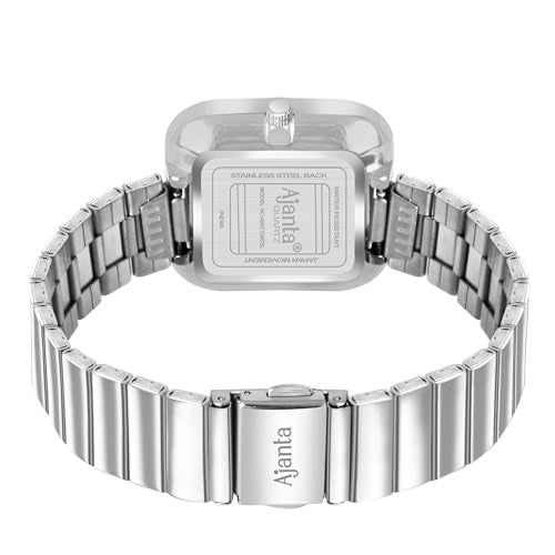 Ajanta Quartz Newly Launched Stylish Silver-Black Analog Watch for Women and Girls with Metal Strap & Silver Bracelet Suitable for Casual & Formal(La Luna Collection) - Image 5