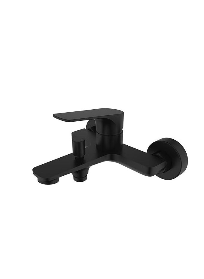 Midwest Bath Shower Mixer - Matt Black Finish | Wall Mounted Rain Shower System | Solid Brass Bathroom Faucet | Modern Lavatory, Vanity Tap - Image 1
