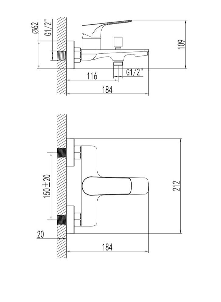 Midwest Bath Shower Mixer - Matt Black Finish | Wall Mounted Rain Shower System | Solid Brass Bathroom Faucet | Modern Lavatory, Vanity Tap - Image 4