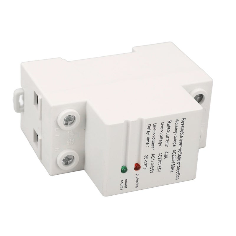 Voltage Protective Device Single Phase Self Resetting Auto Over Under Voltage Protector with Light Indicator 40A AC230V Down Input and Up Output - Image 5