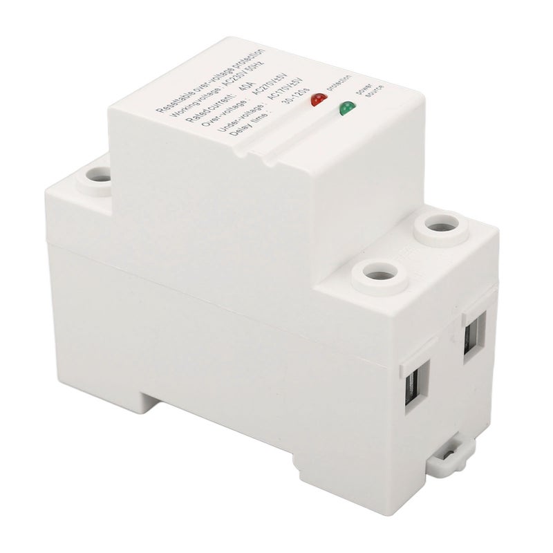 Voltage Protective Device Single Phase Self Resetting Auto Over Under Voltage Protector with Light Indicator 40A AC230V Down Input and Up Output - Image 1