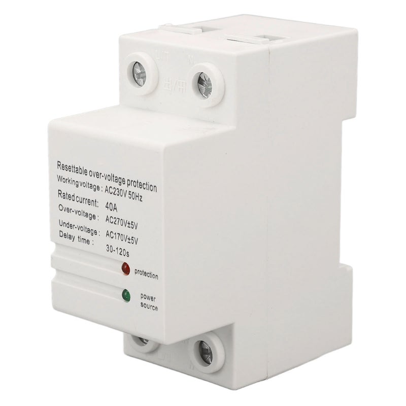 Voltage Protective Device Single Phase Self Resetting Auto Over Under Voltage Protector with Light Indicator 40A AC230V Down Input and Up Output - Image 2