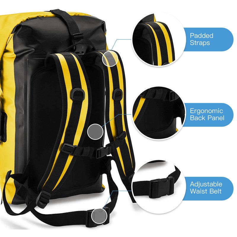 Waterproof Backpack Heavy Duty Roll-Top Dry Bag for Kayaking Rafting Boating - Image 3