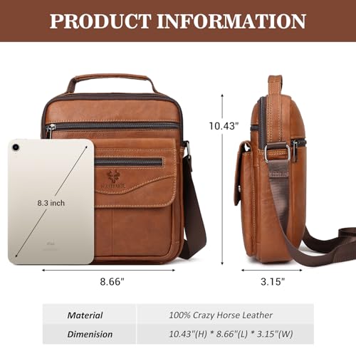 HUMERPAUL Small Messenger Bag for Men Sling Crossbody Shoulder Bag Genuine Leather Handbag Man Purse for Work Business - Image 5