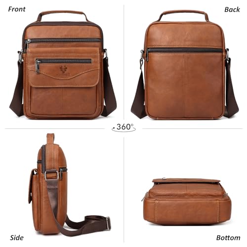 HUMERPAUL Small Messenger Bag for Men Sling Crossbody Shoulder Bag Genuine Leather Handbag Man Purse for Work Business - Image 3
