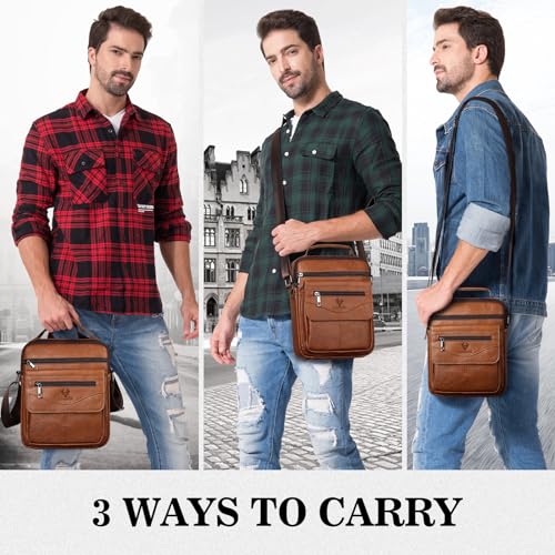 HUMERPAUL Small Messenger Bag for Men Sling Crossbody Shoulder Bag Genuine Leather Handbag Man Purse for Work Business - Image 2