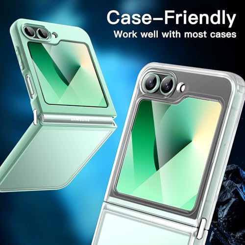 JETech Front Screen Protector for Galaxy Z Flip7FE 2025 Z Flip 6 2024 Full Coverage PET Film Case Friendly HD Clear 3Pack - Image 3
