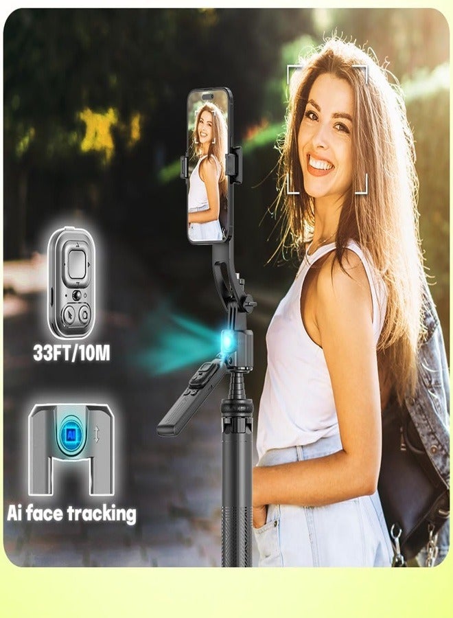 PLOKAMA P10 AI Face Tracking Tripod with Gesture Control, 360° Rotating Selfie Stick, Adjustable Stand for iPhone & Android, Great for Video Recording, Content Create, Live Streaming - Image 1