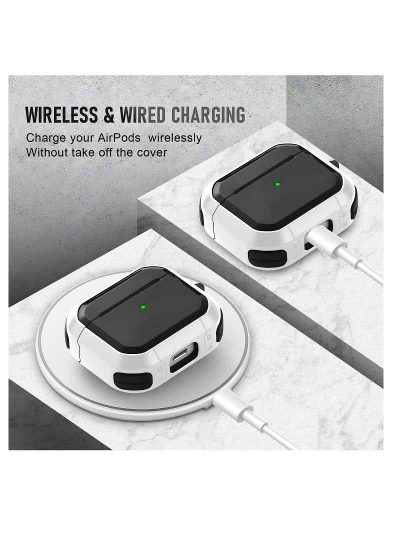 ELTRAZONE AirPods 3 Case Cover with Keychain Upgraded Armor Shockproof Hard-Shell Protective TPU Compatible for Apple Airpods 3rd Generation Case for Women Men Girls Boys (Front LED Visible) - Image 2