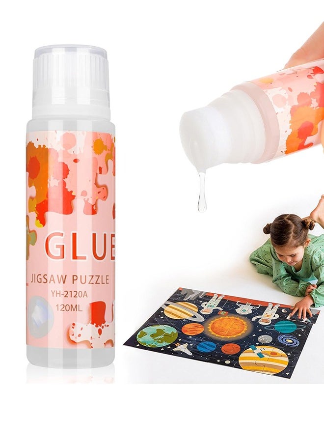 HY - Puzzle Glue with Newest Sponge Head 120ML for 1000/1500/3000 Pieces of Puzzles, Water-Soluble, Fast Drying, Special Craft Puzzle Glue Sheets for Paper and Wood - Image 1