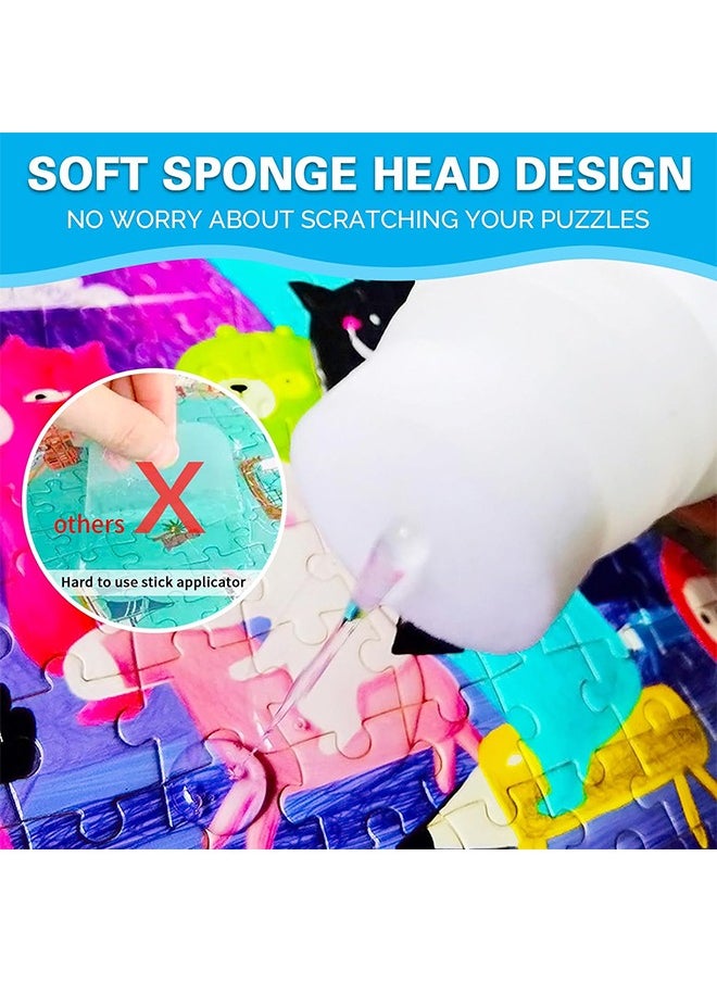 HY - Puzzle Glue with Newest Sponge Head 120ML for 1000/1500/3000 Pieces of Puzzles, Water-Soluble, Fast Drying, Special Craft Puzzle Glue Sheets for Paper and Wood - Image 1