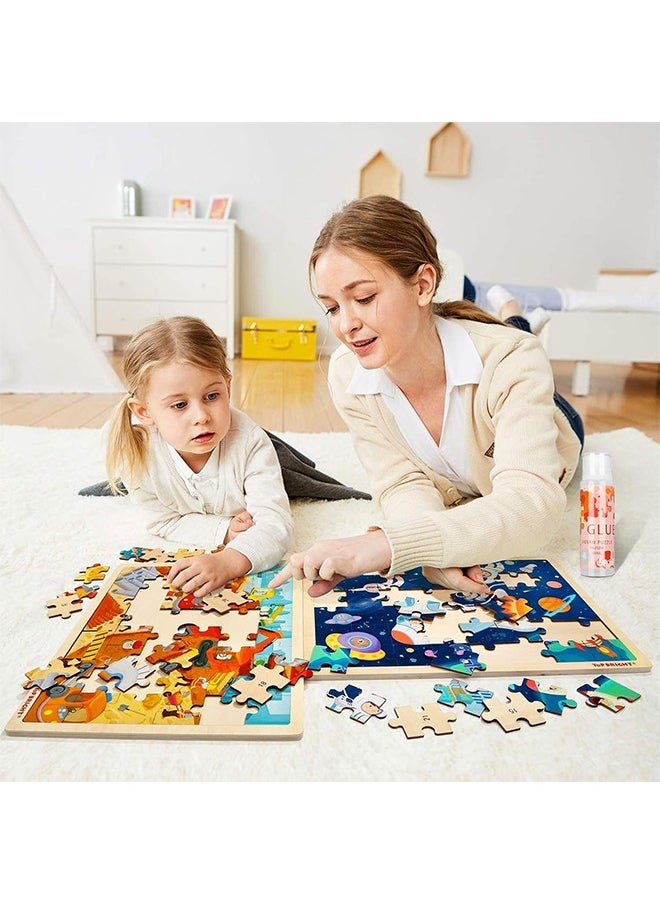 HY - Puzzle Glue with Newest Sponge Head 120ML for 1000/1500/3000 Pieces of Puzzles, Water-Soluble, Fast Drying, Special Craft Puzzle Glue Sheets for Paper and Wood - Image 1