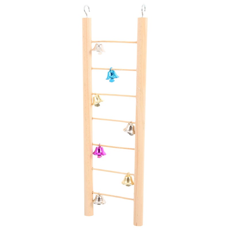 Natural Wood 7 Step Ladder 30cm for Bird Cage Parakeets Hamsters Small Pets - Image 2
