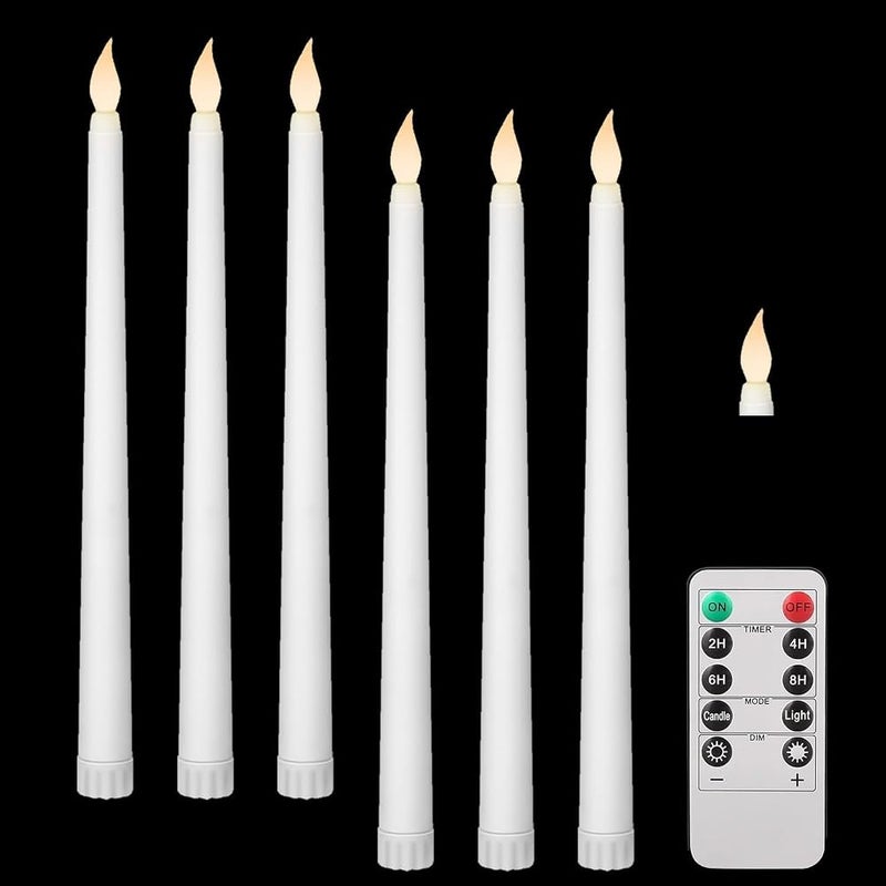 Proxima Direct 6 PCS LED Flameless Taper Candles Flickering with Remote - Image 1