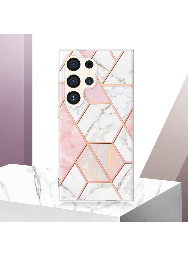 S-TOP Case For Samsung Galaxy S24 Ultra 5G Electroplating Splicing Marble TPU Phone Case - Image 2