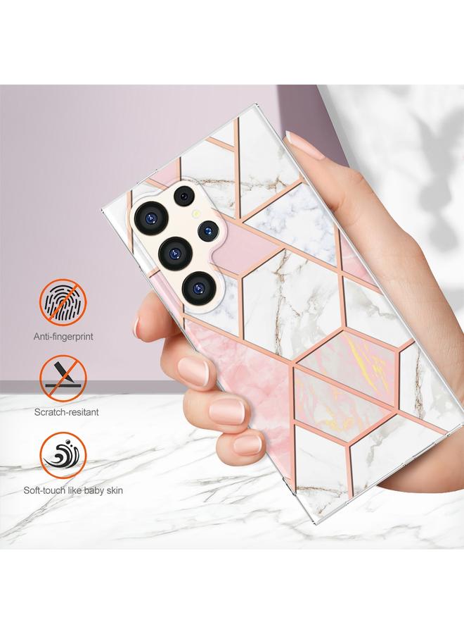 S-TOP Case For Samsung Galaxy S24 Ultra 5G Electroplating Splicing Marble TPU Phone Case - Image 5