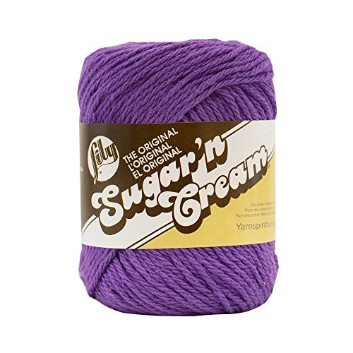 Lily Sugar 'N Cream The Original Solid Yarn, 2.5oz, Medium 4 Gauge, 100% Cotton - Purple - Machine Wash & Dry - Image 1