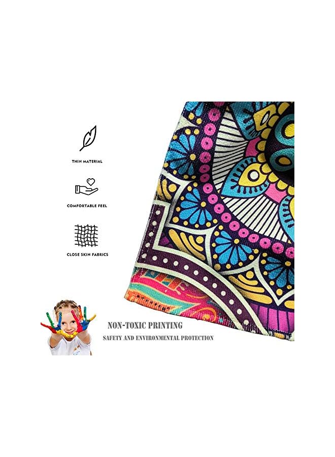 The Bros منشفة شاطئ بغطاء رأس رداء تغيير للبالغين كبيرة من الألياف الدقيقة بونشو مدمج مع غطاء رأس، نمط 1 - Image 3