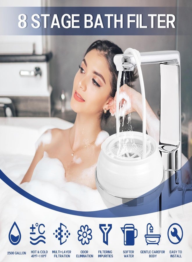 VALOME Bath Filter for Tub, 8 Stages Bathtub Water Filter, Bath Water Filter to Removes Lead, Chlorine and Fluoride, 2,500 Gallons of Filtration, Water Softener, BPA Free - Image 3