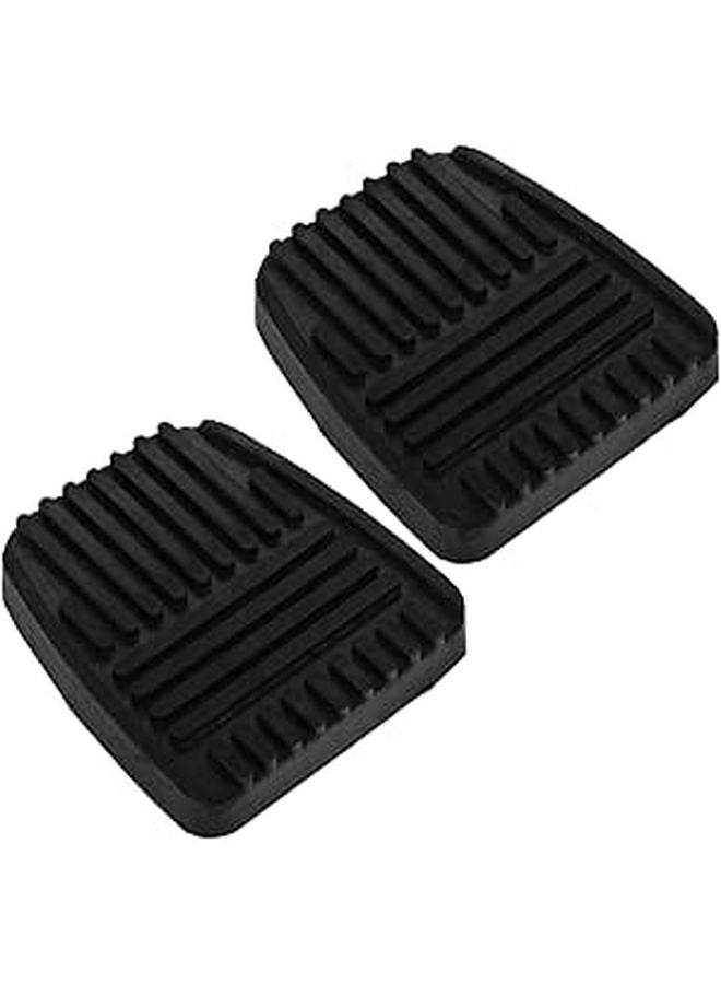 Nonslip Rubber Pedal Cover Set For Clutch And Hand Brake Black 2 Pieces - Image 1