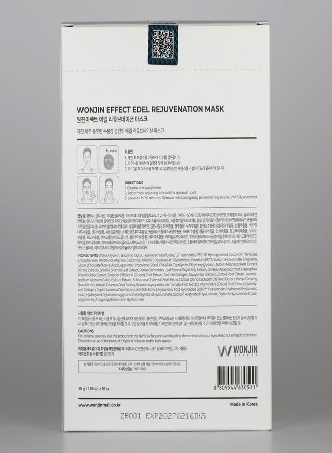Wonjin Effect EDEL REJUVENATION MASK 1.05 fl Oz*10 pieces, Hydrating, Moisturizing, Skin Elasticity, Wrinkle Care, Hyaluronic Acid, Collagen, Centella Asiatica - Image 5