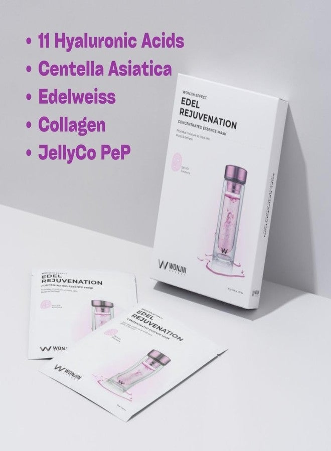 Wonjin Effect EDEL REJUVENATION MASK 1.05 fl Oz*10 pieces, Hydrating, Moisturizing, Skin Elasticity, Wrinkle Care, Hyaluronic Acid, Collagen, Centella Asiatica - Image 4