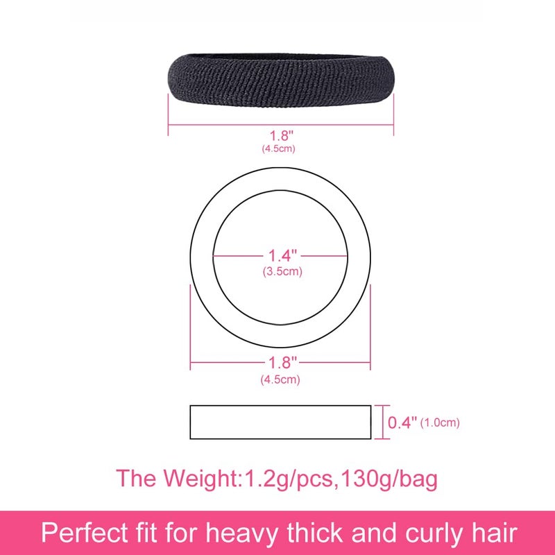J-MEE Hair Bands Hair ties for Thick Hair 100PCS Seamless Cotton Simply Ponytail Holders Headband Scrunchies Hair Accessories No Crease Damage (Neutral Colors) - Image 5