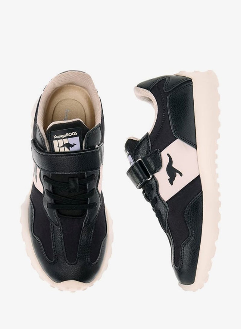 kangaROOS Girls' Colourblock Sports Shoes with Hook and Loop Closure - Image 1